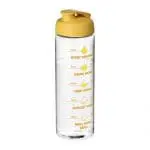 Printed Active Vibe Flip Lid Bottle in clear with yellow lid and printed logo