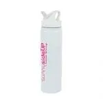 Branded insulated bottle 580ml in white with printed logo