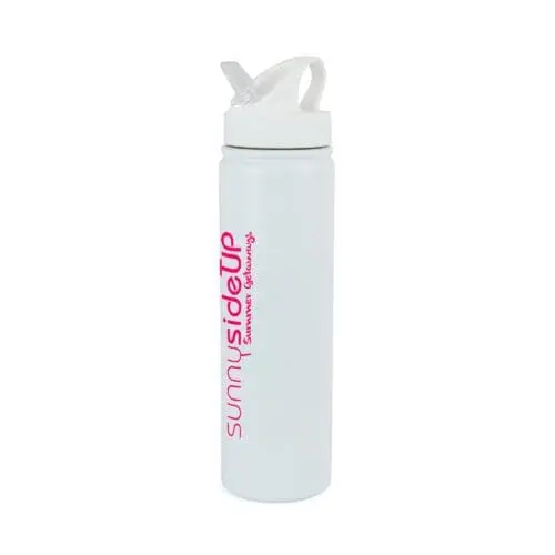 Branded insulated bottle 580ml in white with printed logo