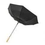 Promotional Auto Open Recycled Umbrella in black with printed logo