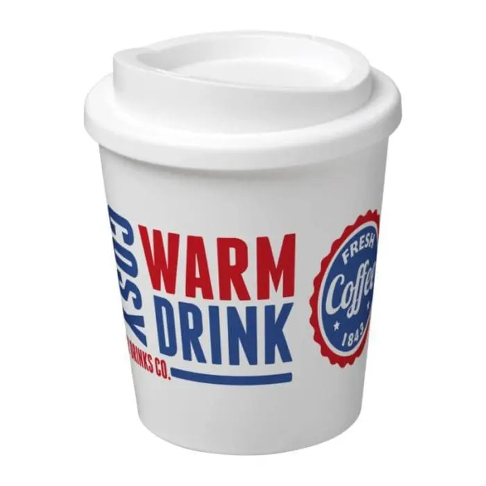 Branded Americano Espresso Insulated Tumbler 250ml in White