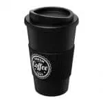 Branded Americano Insulated Tumbler with Grip 350ml in Black