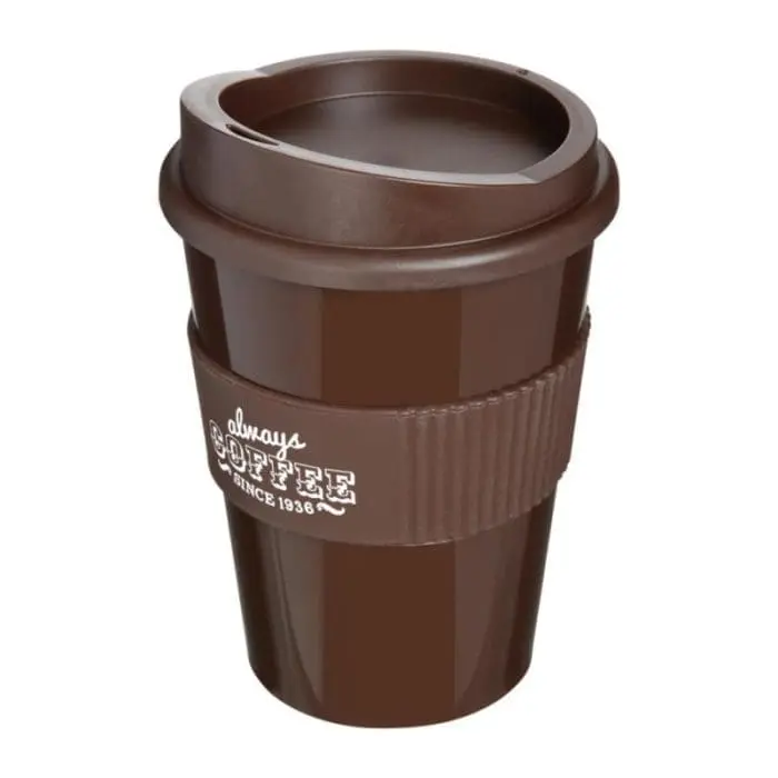 Branded Americano Medium Tumbler with Grip 300ml in Brown