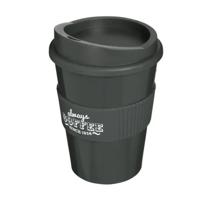 Branded Americano Medium Tumbler with Grip 300ml in Grey