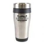 Promotional Ancoats stainless steel tumbler in silver and black with printed logo