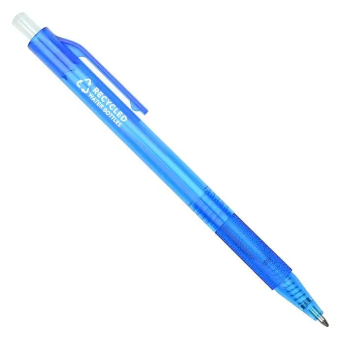 Promotional recycled ball pen in light blue with printed logo