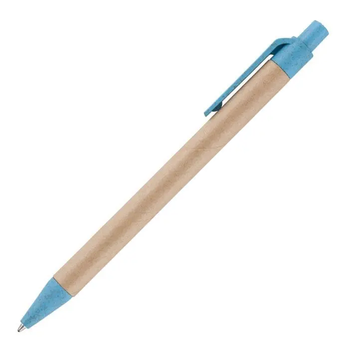 Branded card pen with wheat trim and printed logo