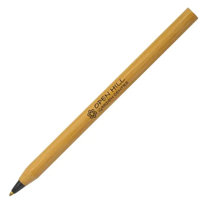 Branded basic bamboo ball pen with printed logo