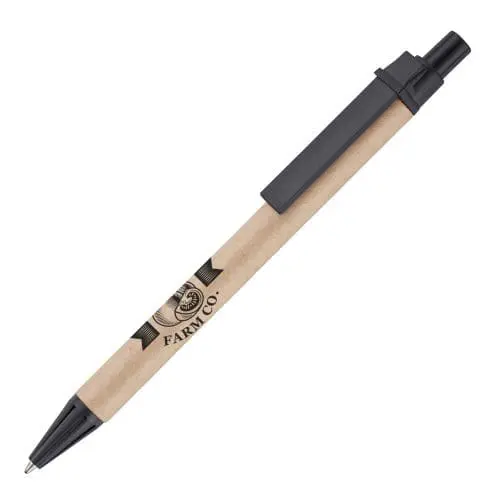 Branded card pen with black details and printed logo