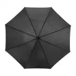 Branded Barry Auto Opening Umbrella in black with printed logo top view