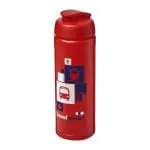 Branded Baseline Plus Flip Lid Sports Bottle 750ml in red with red lid and printed logo