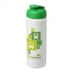 Promotional Baseline Plus Flip Lid Sports Bottle 750ml in white with green lid and printed logo