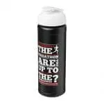 Branded Baseline Plus Grip Flip Lid Bottle 750ml in black with white lid and printed logo