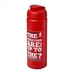 Branded Baseline Plus Grip Flip Lid Bottle 750ml in red with red lid and printed logo