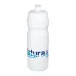 Printed Baseline Plus Grip Push/Pull Bottle 650ml in white with white lid and printed logo