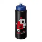 Branded Baseline Plus Grip Push/Pull Bottle 750ml in black with blue lid and printed logo