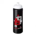 Branded Baseline Plus Grip Push/Pull Bottle 750ml in black with white lid and printed logo