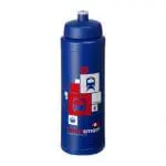 Branded Baseline Plus Grip Push/Pull Bottle 750ml in blue with blue lid and printed logo