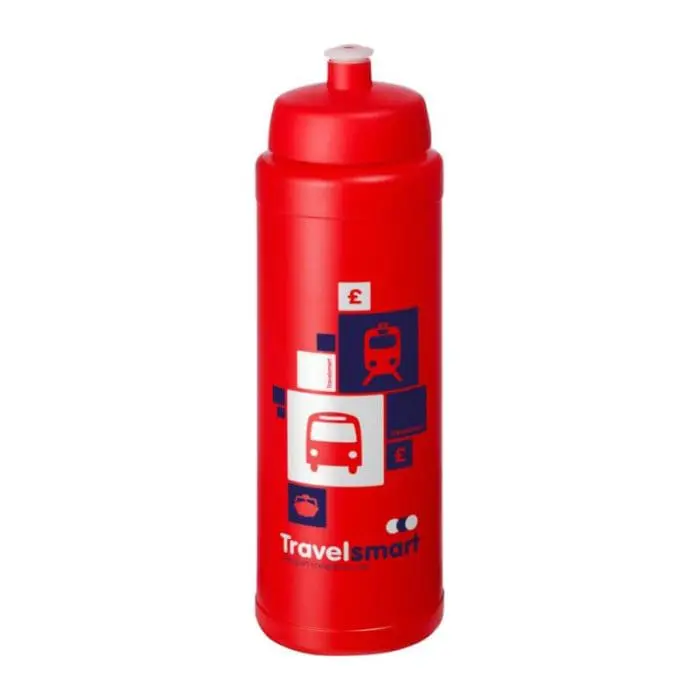 Personalised Baseline Plus Grip Push/Pull Bottle 750ml in red with red lid and printed logo