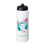 Promotional Baseline Plus Grip Push/Pull Bottle 750ml in white with black lid and printed logo