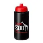 Customised Baseline Plus Grip Push/Pull Lid Bottle 500ml in black with red lid and printed logo