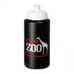 Personalised Baseline Plus Grip Push/Pull Lid Bottle 500ml in black with white lid and printed logo