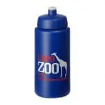 Personalised Baseline Plus Grip Push/Pull Lid Bottle 500ml in blue with blue lid and printed logo