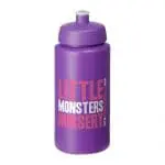 Branded Baseline Plus Grip Push/Pull Lid Bottle 500ml in purple with purple lid and printed logo