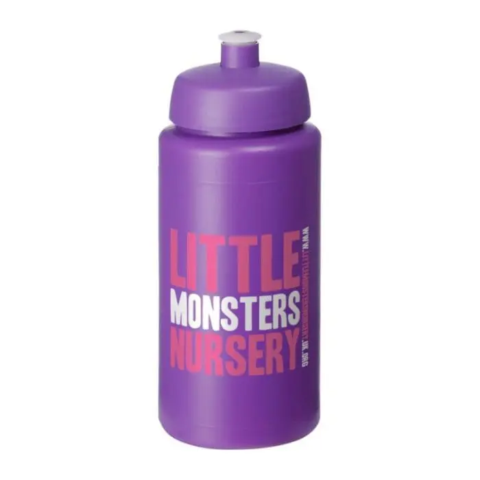 Branded Baseline Plus Grip Push/Pull Lid Bottle 500ml in purple with purple lid and printed logo