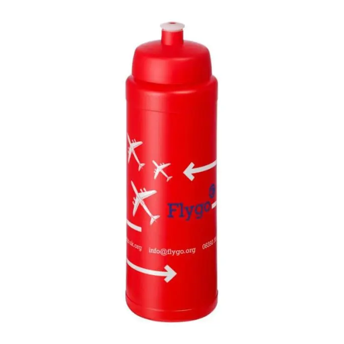 Promotional Baseline Plus Push/Pull Lid Bottle 750ml in red with red lid and printed logo