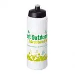 Personalised Baseline Plus Push/Pull Lid Bottle 750ml in white with black lid and printed logo