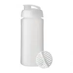 Branded Baseline Plus Shaker Bottle 500ml in white with white mixer and white lid with printed logo