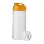 Customised Baseline Plus Shaker Bottle 500ml in white with white mixer and coloured lid with printed logo