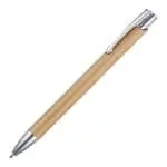 Promotional Beck bamboo ball pen with chrome details and printed logo