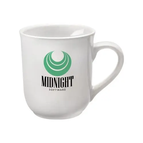 Custom-branded Bell mug in white with printed logo or design