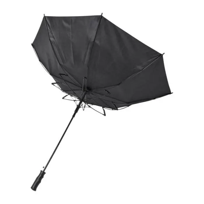 Printed Bella Auto Open Windproof Umbrella in black with printed logo