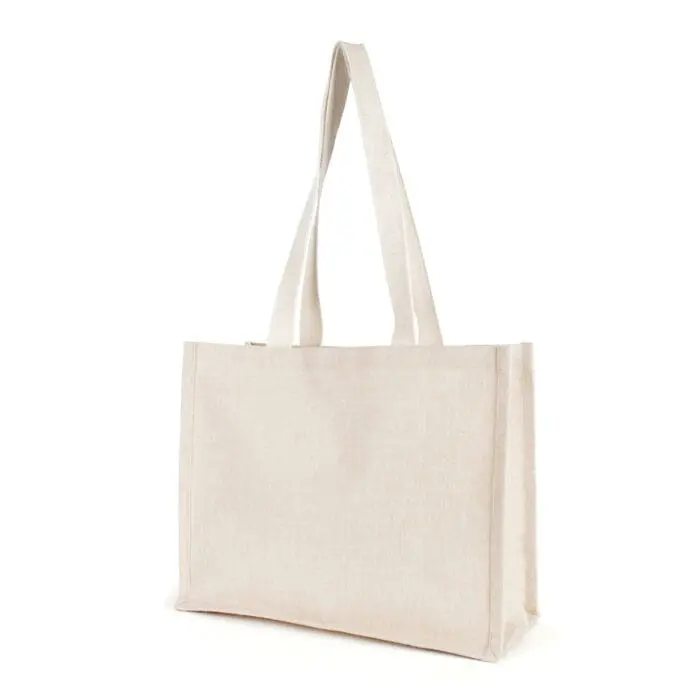 Promotional jute shopper bag with printed logo