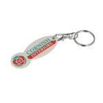 Promotional biodegradable oval trolley stick keyring with printed logo