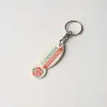 Promotional biodegradable oval trolley stick keyring with printed logo