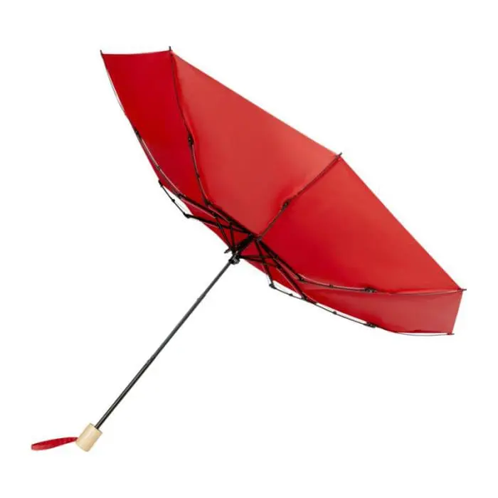 Branded windproof recycled folding umbrella with printed logo