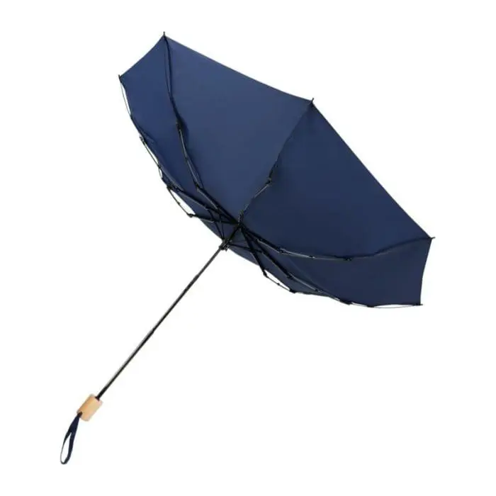 Branded windproof recycled folding umbrella with printed logo