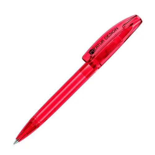 Printed Bridge Clear Pen in red with printed logo or design