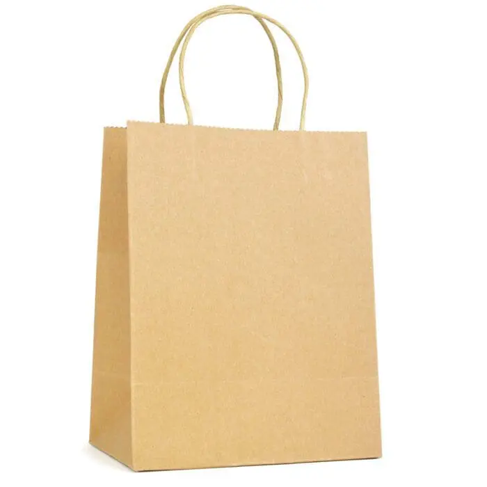 Branded natural medium paper bag with printed logo