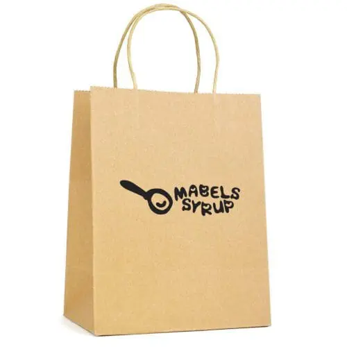 Promotional natural medium paper bag with printed logo