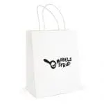 Promotional white medium paper bag with printed logo