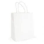 Promotional white medium paper bag with printed logo