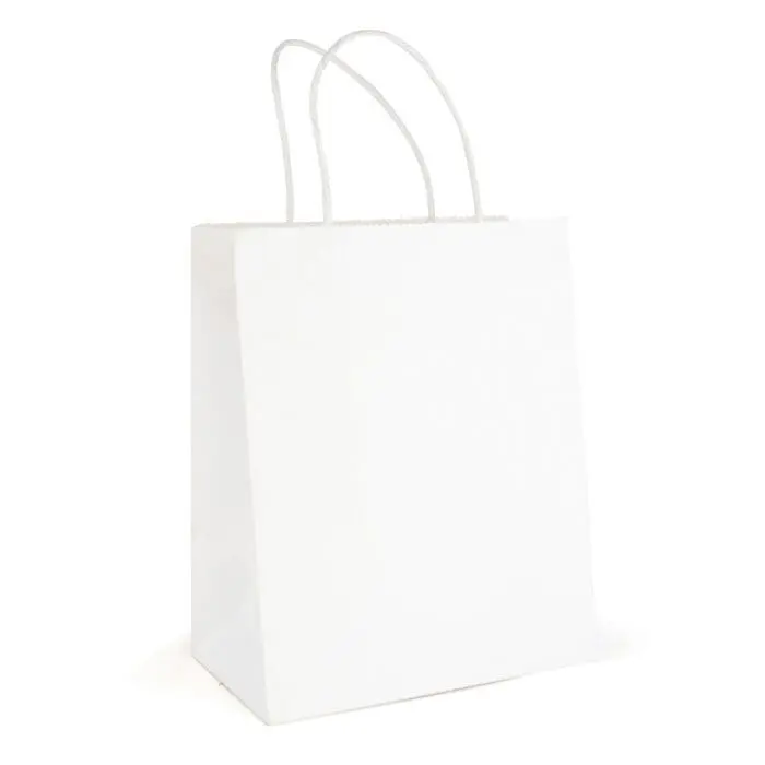 Promotional white medium paper bag with printed logo