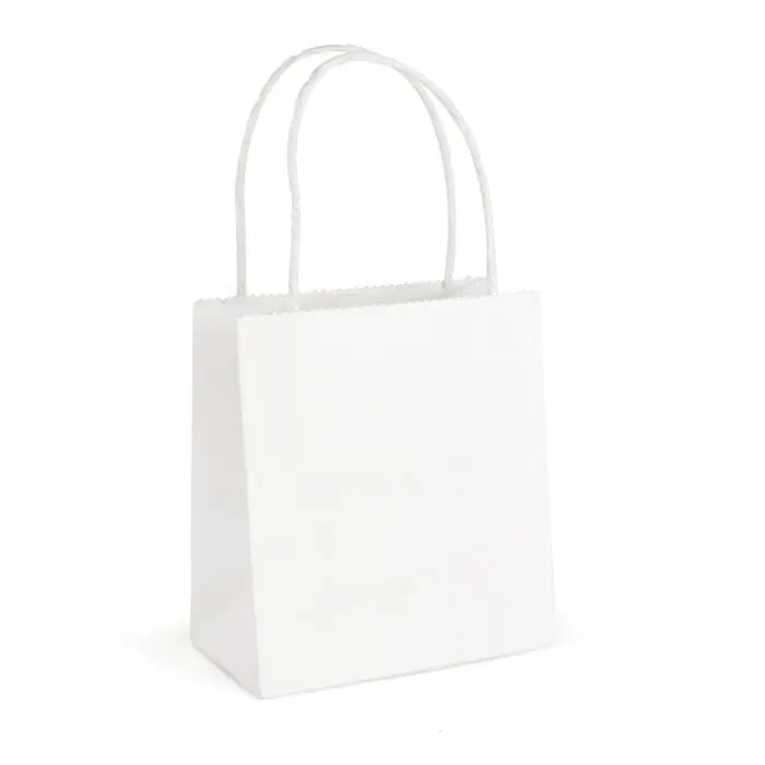 Promotional white small paper bag with printed logo