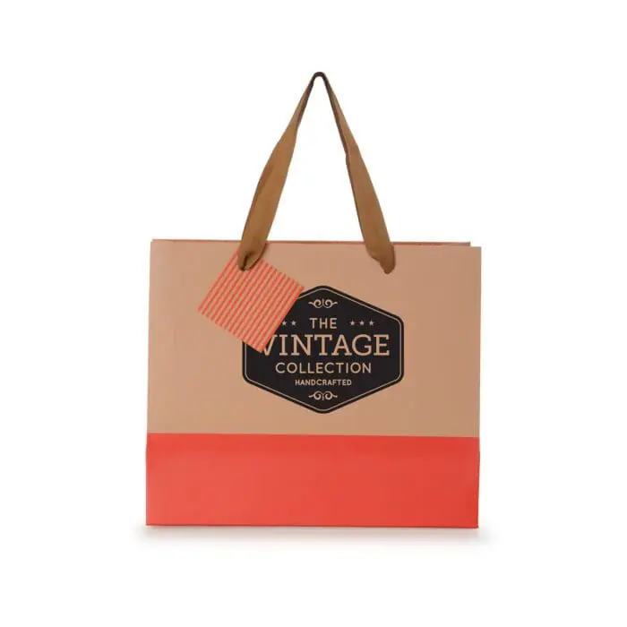 Branded paper gift bag with printed logo