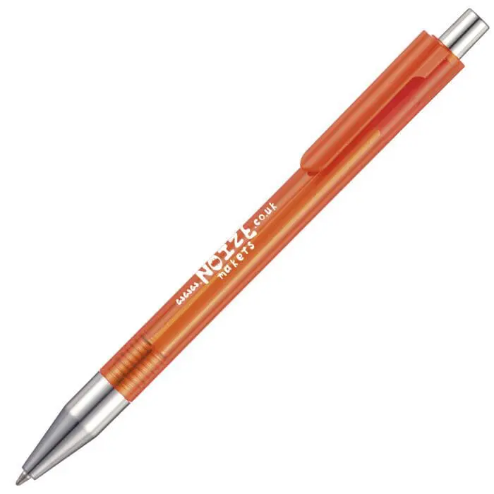 Promotional Cayman ball pen in orange with printed logo